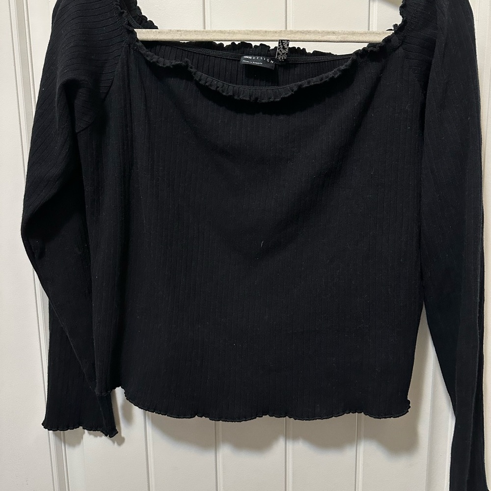 ASOS Black Ribbed Crop Top